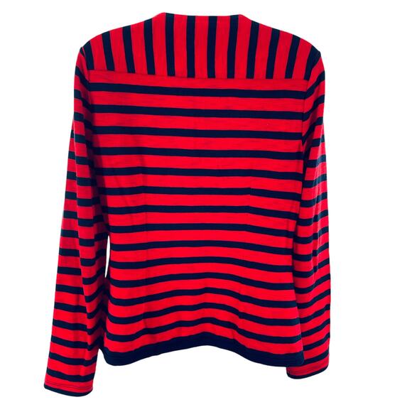 CAbi 224 Au Revoir Yacht Club Red Blue Stripe Nautical Preppy Jacket Blazer S - Picture 4 of 11